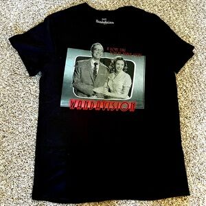 WandaVision t-shirt from Hot Topic: Dark charcoal grey. Size medium.